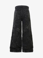 High Street Functional Structured Design Tie-Dye Baggy Jeans