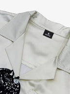 Double Cheetah Graphic Satin Camp Collar Boxy Shirt