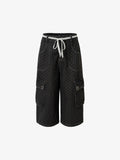Polka Dot Denim Cargo Shorts