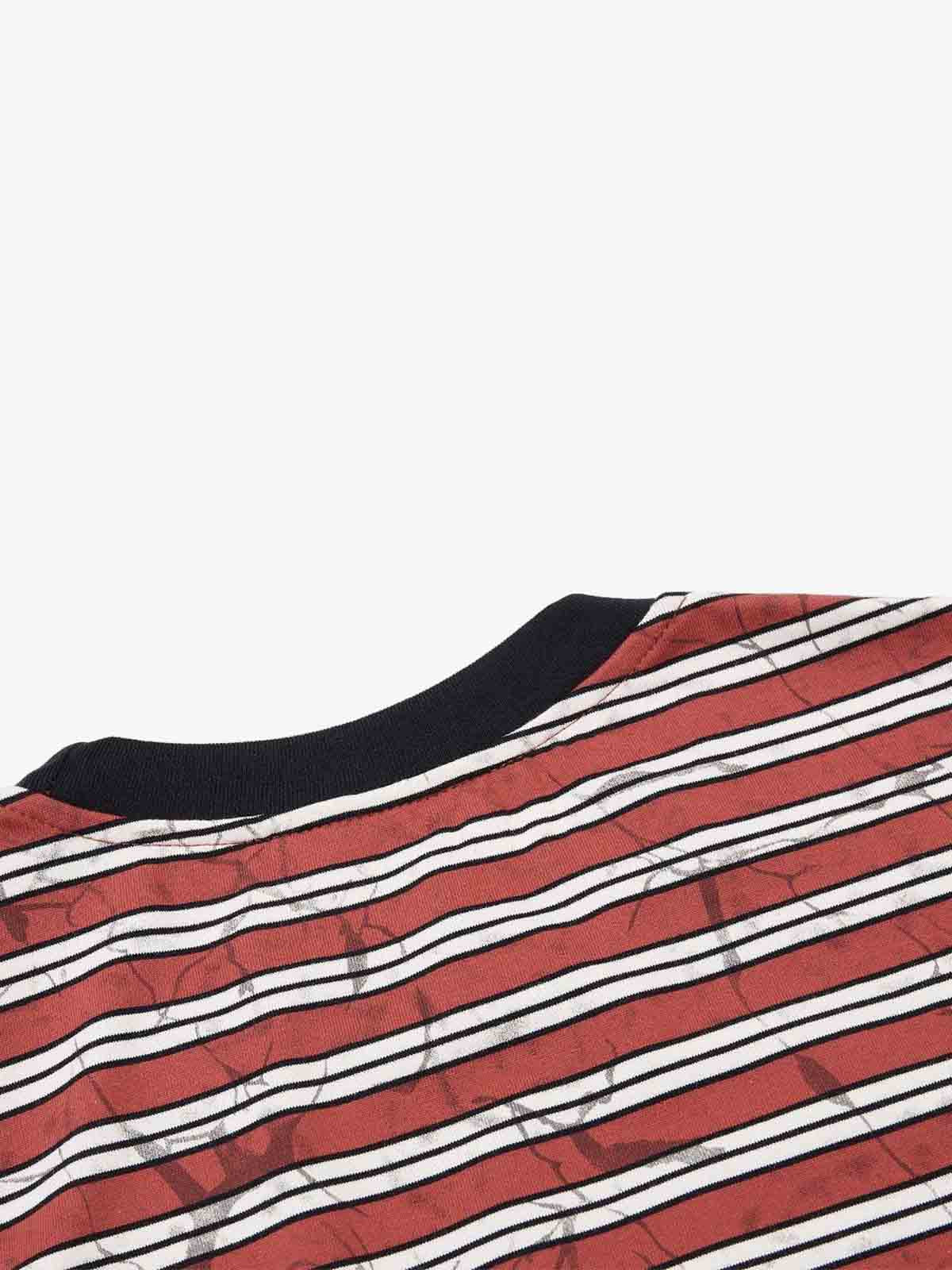 Grunge Striped Distressed Graphic T-Shirt