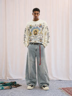 Thesupermade American High Street Graffiti Long Sleeve T-Shirt