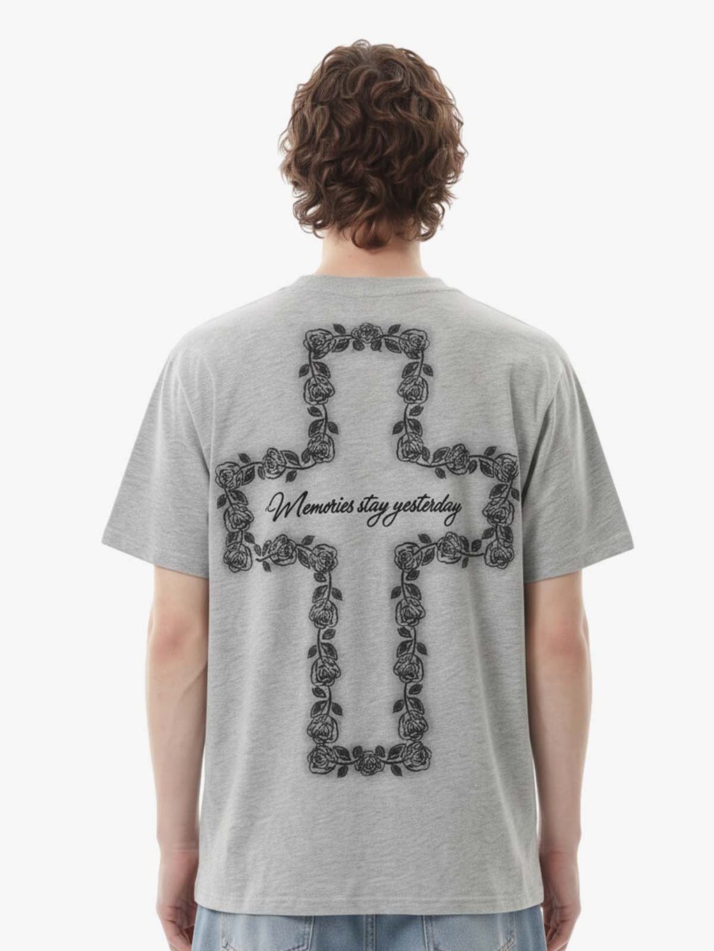 Rose Cross Slogan Graphic T-Shirt