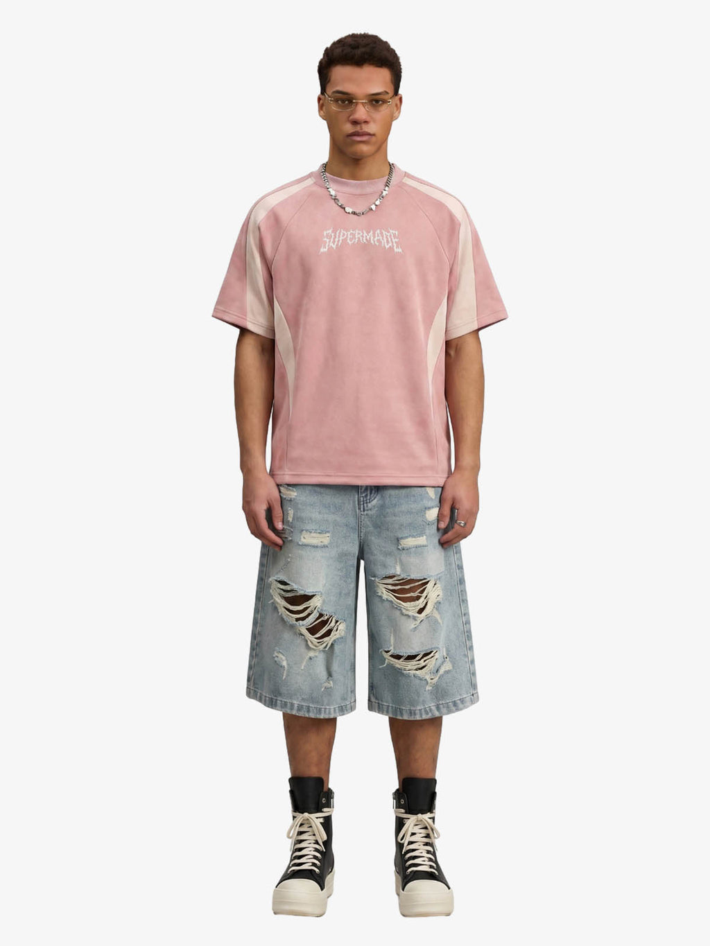 Distressed Washed Ripped Denim Jort