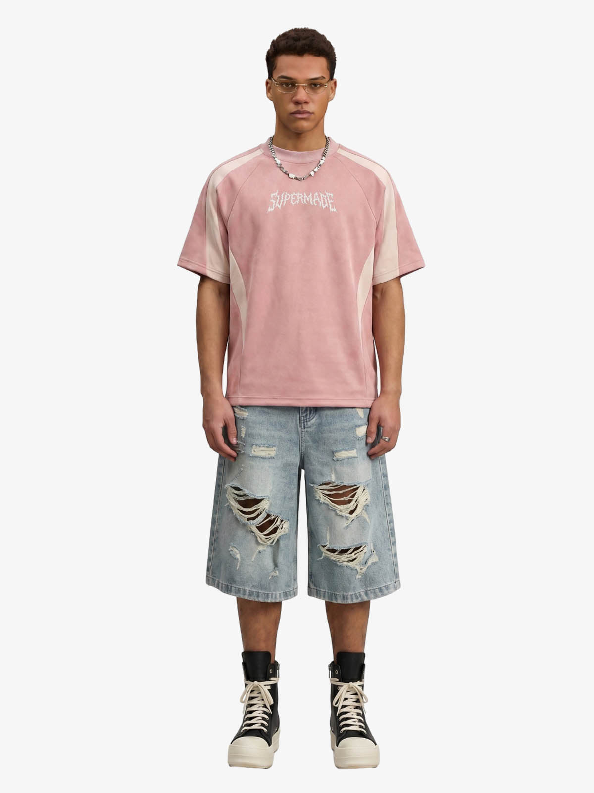 Distressed Washed Ripped Denim Jort