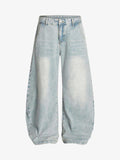 Denim Washed Distressed Barrel Jeans - 2511