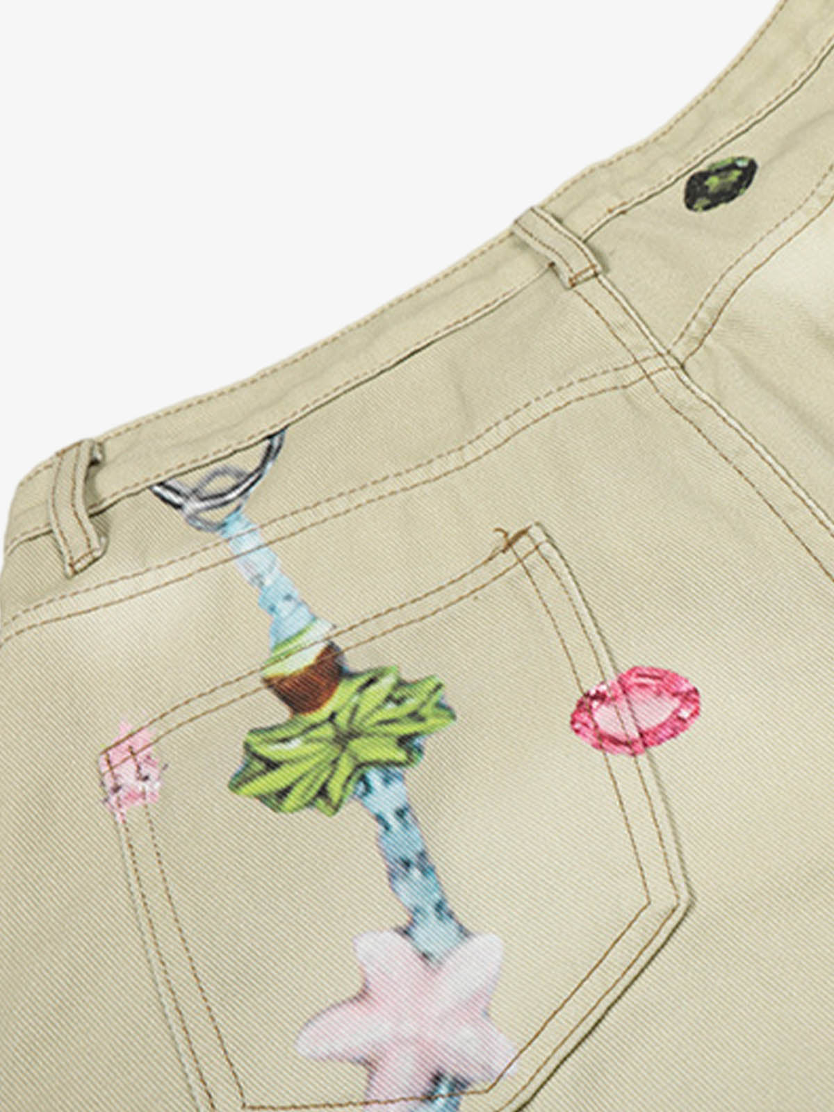 Flower Patch Distressed Denim Shorts