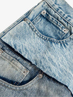 Double-Layer Paneled Baggy Jeans