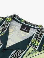Baroque Pattern Statue Camp Collar Boxy Shirt
