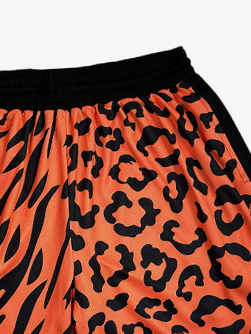 Moisture-Wicking Split Leopard Mixed Sport Shorts