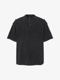 Vintage-Inspired Ombré Wash Henley Detail T-Shirt