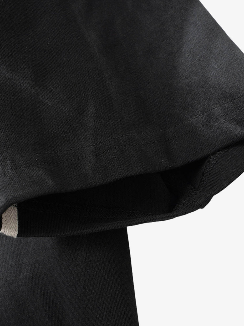Black Raglan Sleeve T-Shirt with Herringbone Tape Detail
