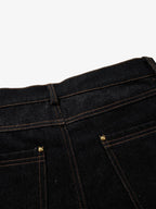 Double-Waisted Multi-Button Denim Jorts