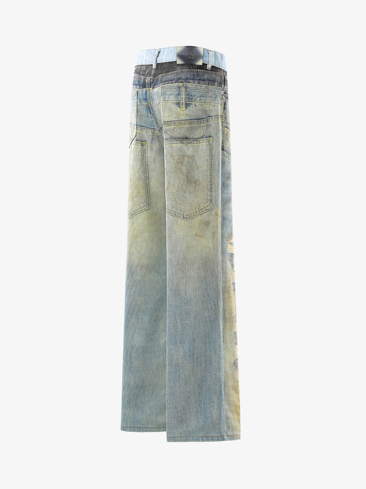 3D Illusion Layered Baggy Jeans
