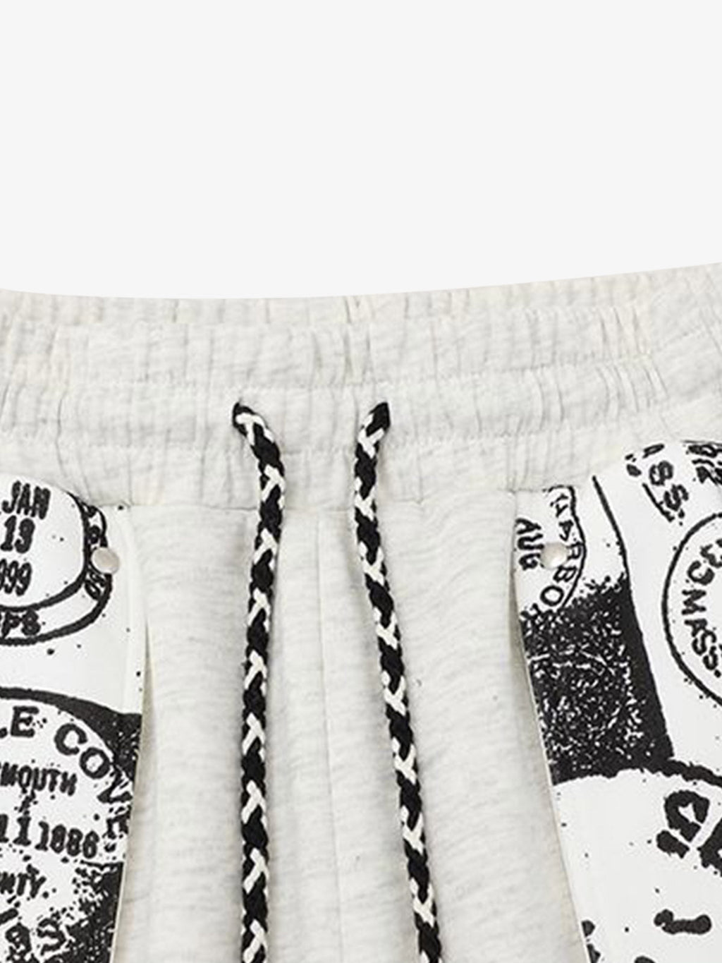 Stamp Print Patch Pocket Knit Shorts
