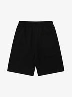 Stamp Print Patch Pocket Knit Shorts