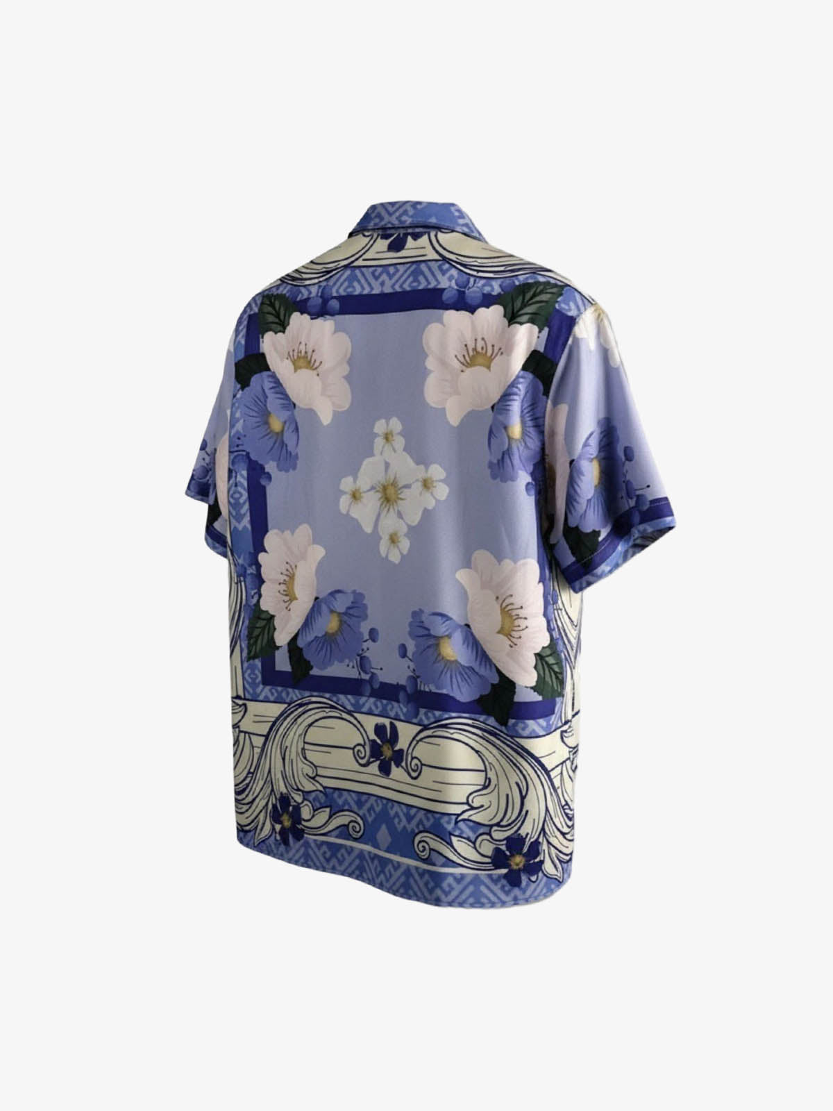 Vintage Baroque Floral Camp Collar Boxy Shirt