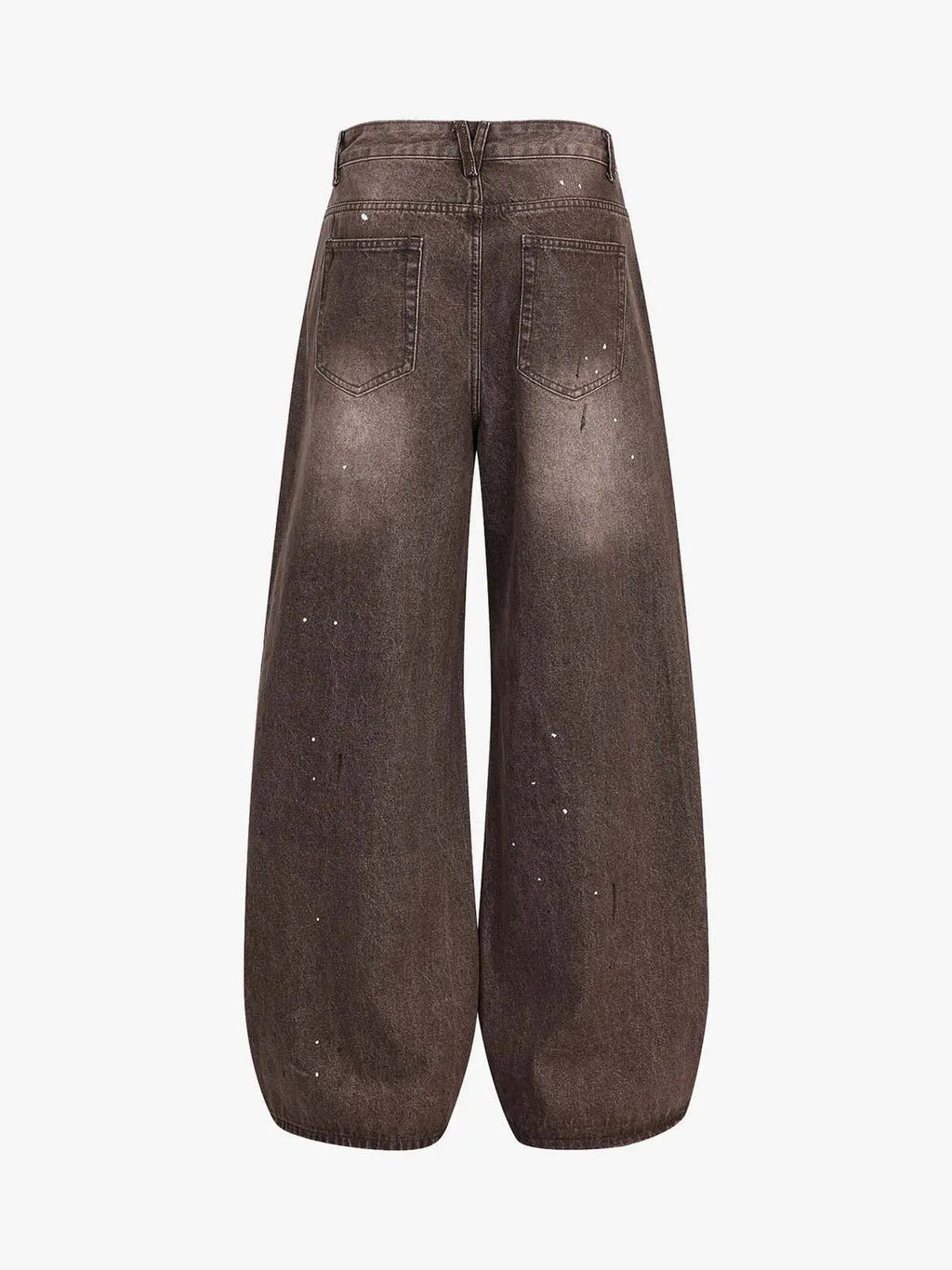 Retro Patchwork Washed Wide Leg Denim Jeans