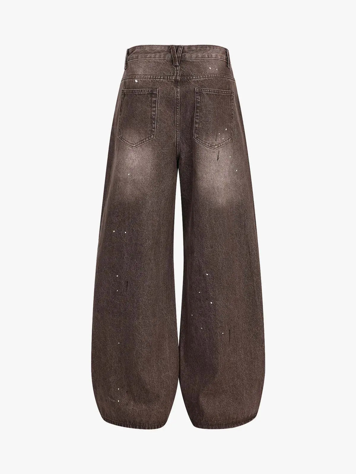 Retro Patchwork Washed Wide Leg Denim Jeans