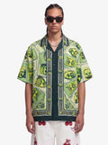 Baroque Pattern Statue Camp Collar Boxy Shirt