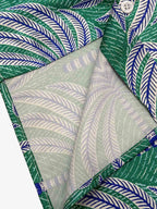 Teal Palm Leaves Camp Collar Boxy Shirt