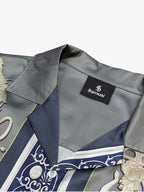 Baroque Sea Satin Camp Collar Boxy Shirt