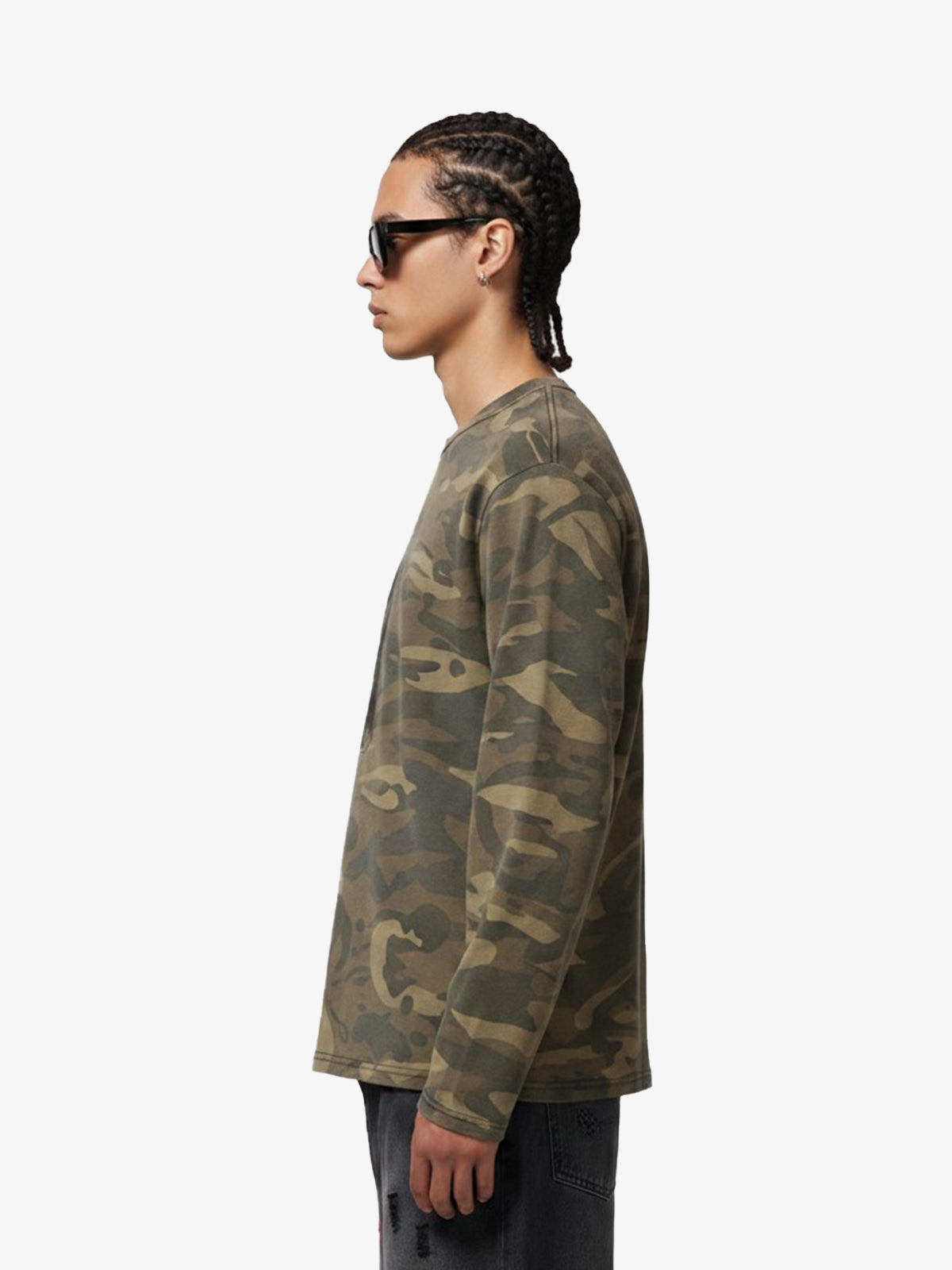 Camo Number 8 Graphic Long Sleeve T-Shirt - 2638