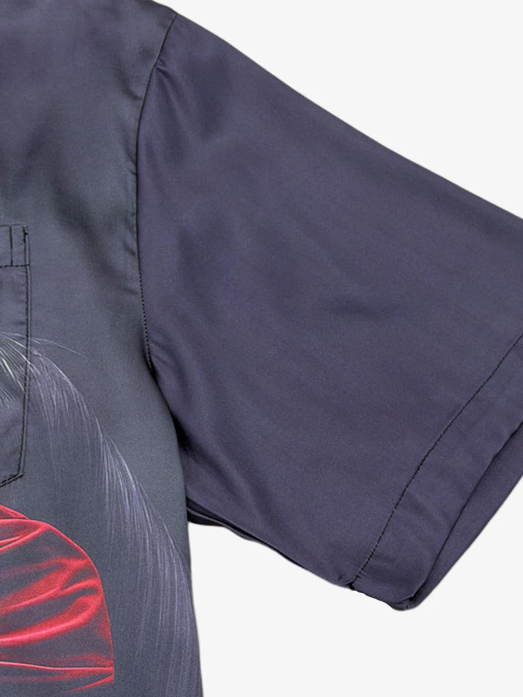 Red Blindfold Horse Camp Collar Boxy Shirt