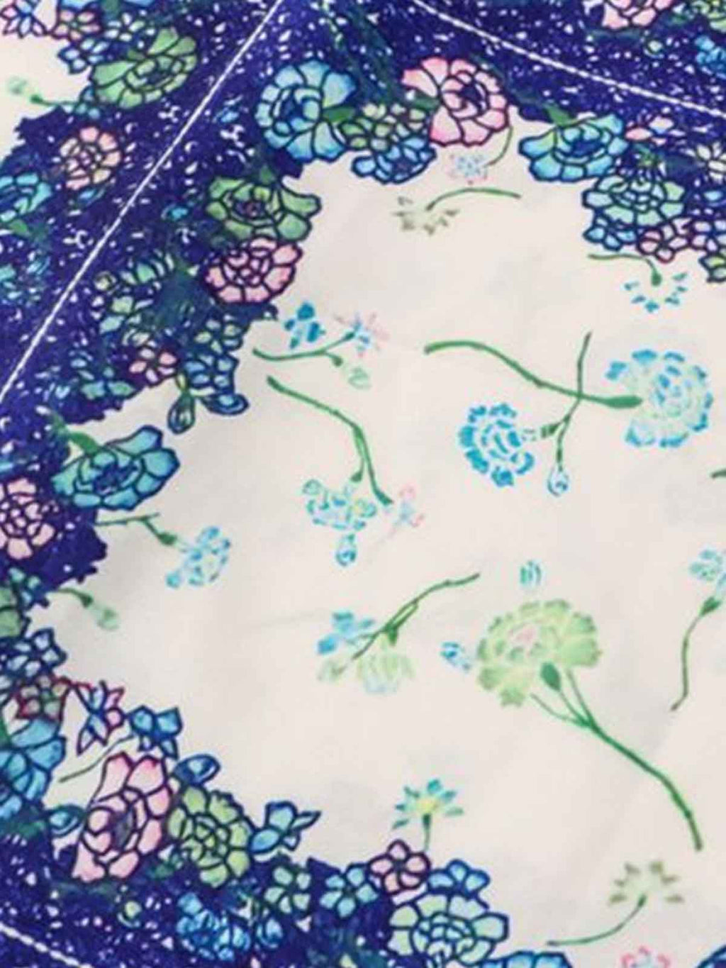 French Tulip Tile Camp Collar Boxy Shirt