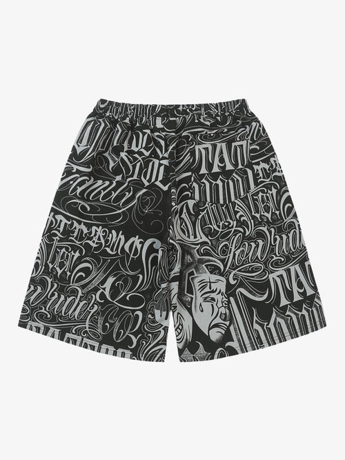 Black & White Graphic Lounge Shorts
