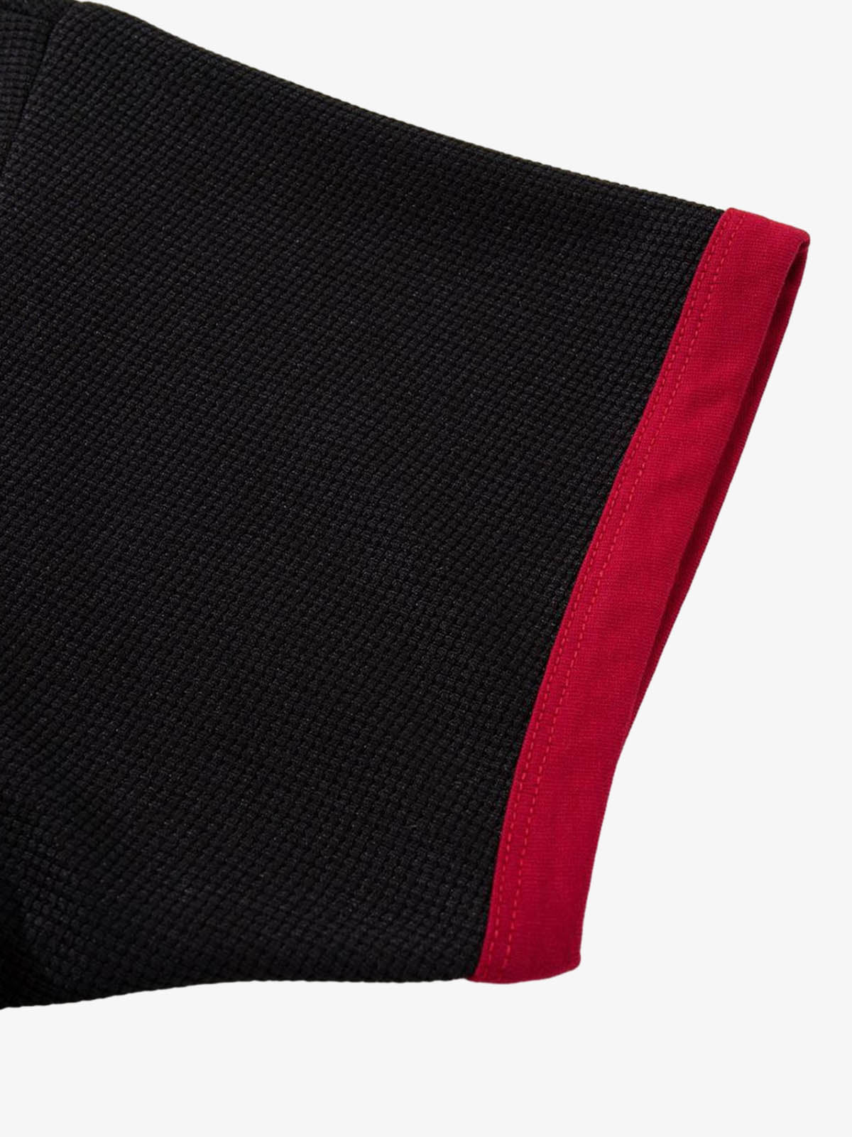 Black Waffle Knit Long Sleeve Top
