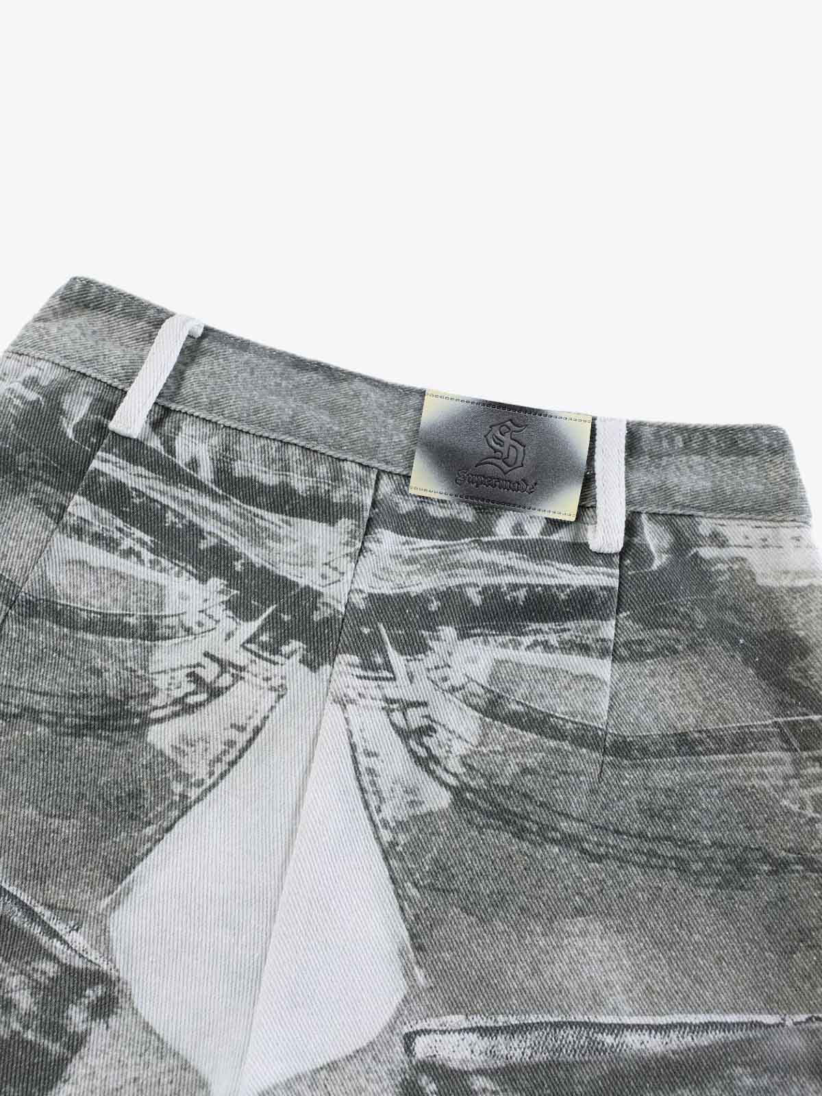 Vintage Illusion Graphic Ultra-Baggy Jeans
