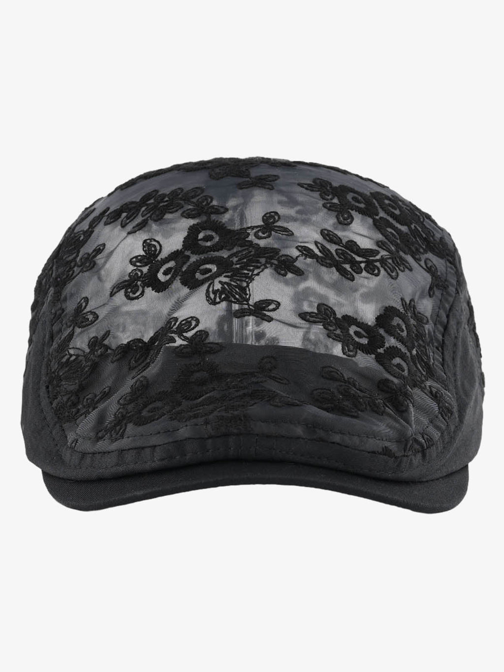 Embroidered Mesh Beret
