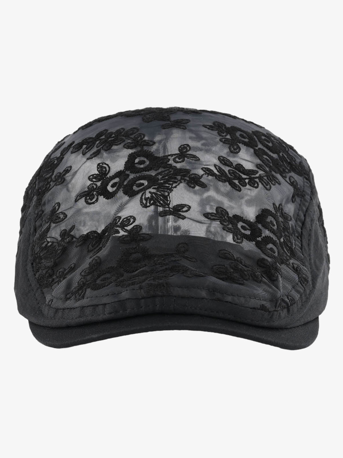 Embroidered Mesh Beret