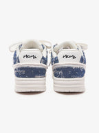 Street Distressed Denim Patchwork Sneakers