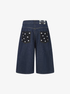 Star Embroidered Polka Dot Jeans