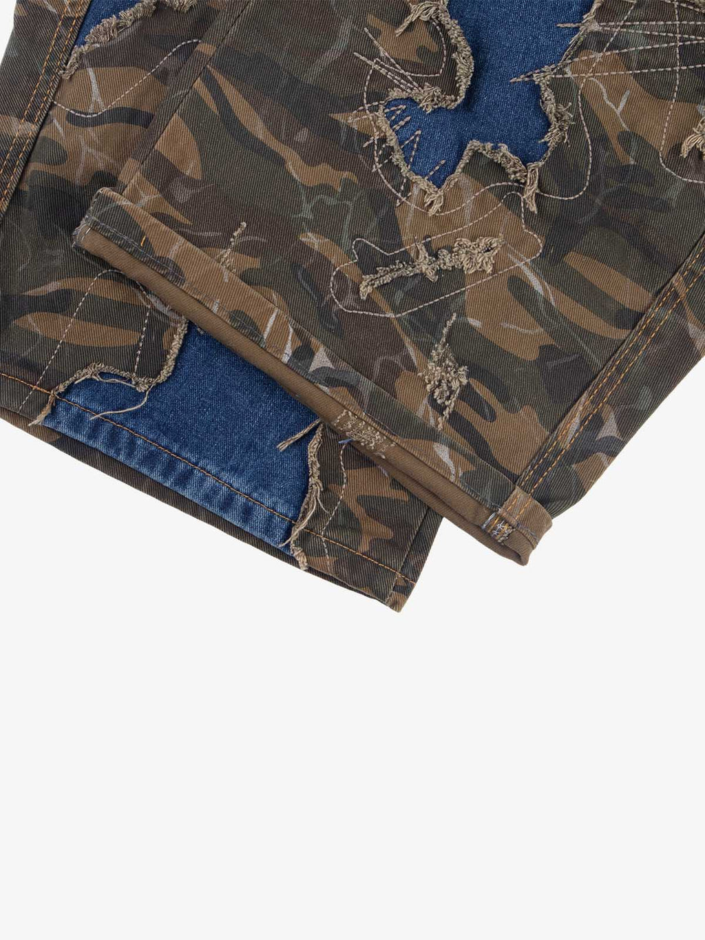 Camo Panel Embroidered Jeans