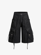 High-Waisted Cargo Shorts