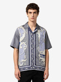 Baroque Sea Satin Camp Collar Boxy Shirt