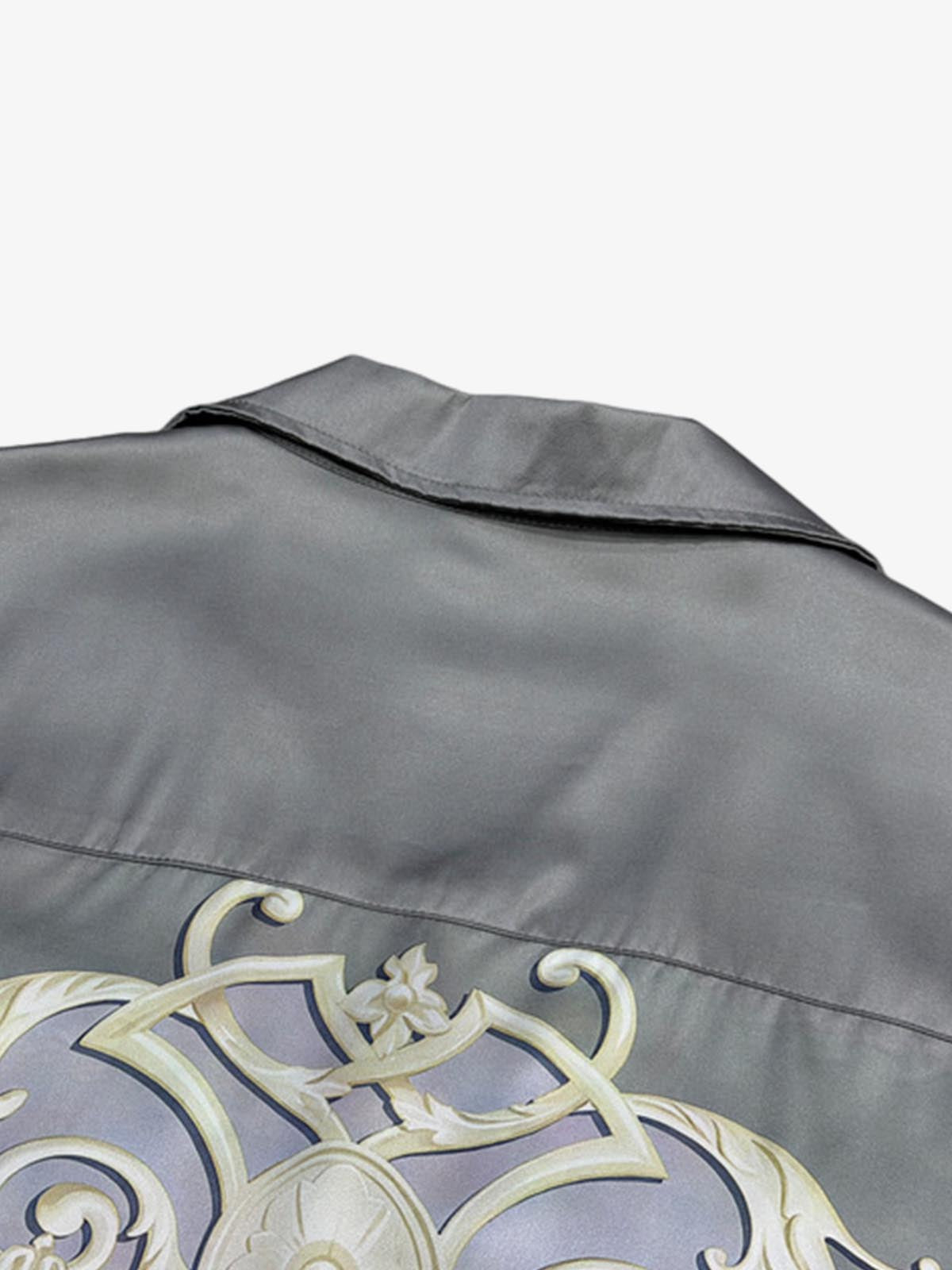 Baroque Sea Satin Camp Collar Boxy Shirt