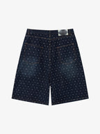 Pearl Embroidered Denim Shorts