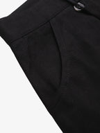 Embroidered Multi-Pocket Cargo Capri Pants