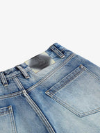 Button-Fly Baggy Denim Shorts