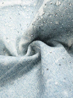 Vintage Washed Rhinestone Wide Leg Denim Jeans