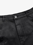 Industrial Multi-Pocket Distressed Cargo Shorts