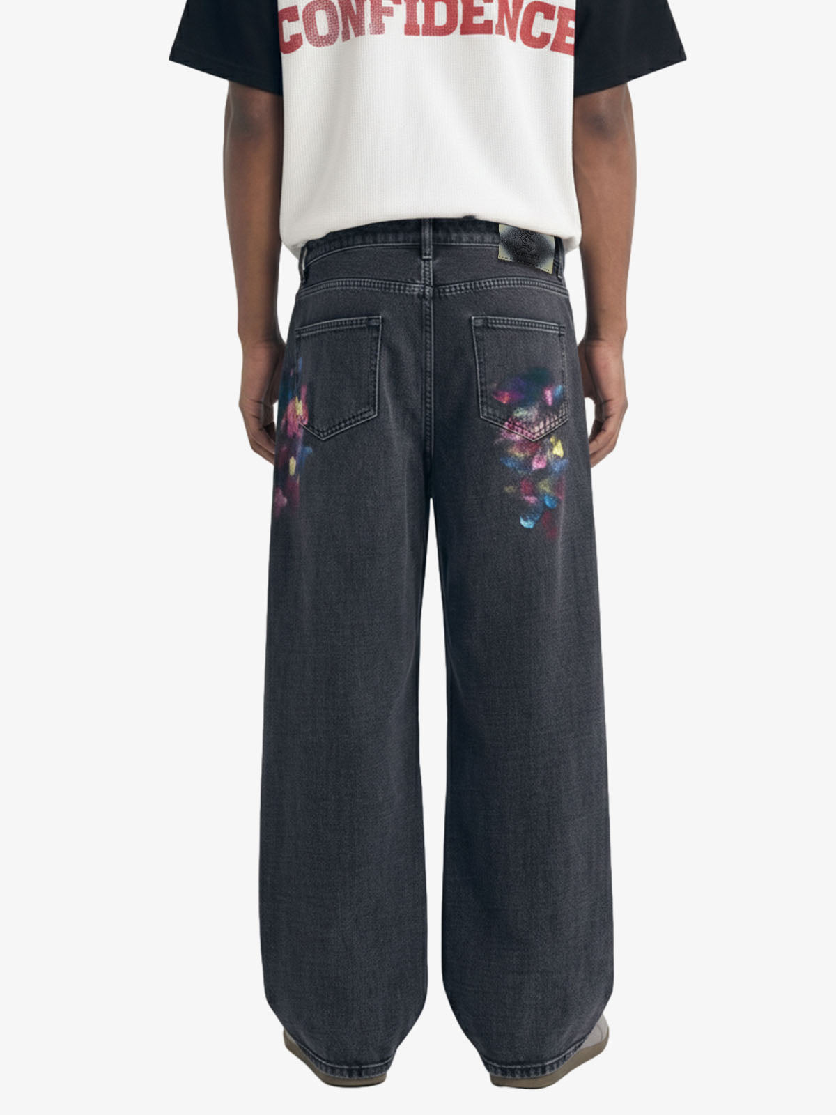Retro Distressed Colorful Graffiti Art Print Jeans
