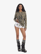 Camo Number 8 Graphic Long Sleeve T-Shirt - 2638