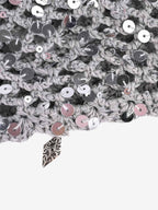 Musehaven Vintage Sequin Mesh Beaded Fringe Cap