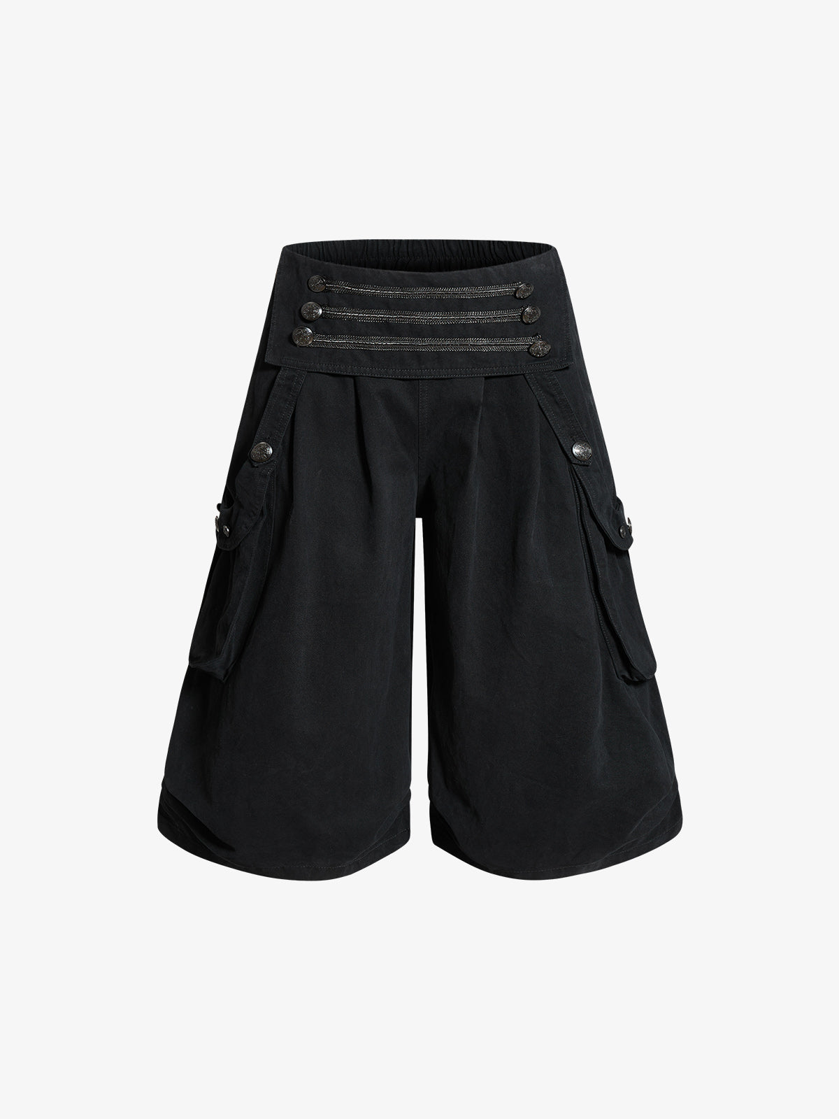 Military Cargo Wide-Leg Shorts