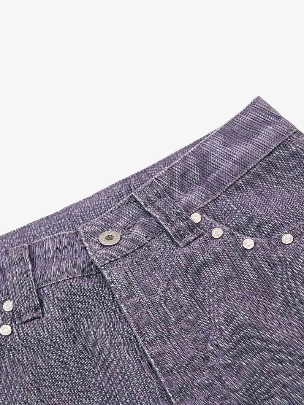 Vintage Washed Pinstripe Studded Baggy Jeans
