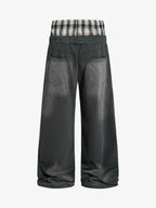 Double Waist Plaid Sweatpants